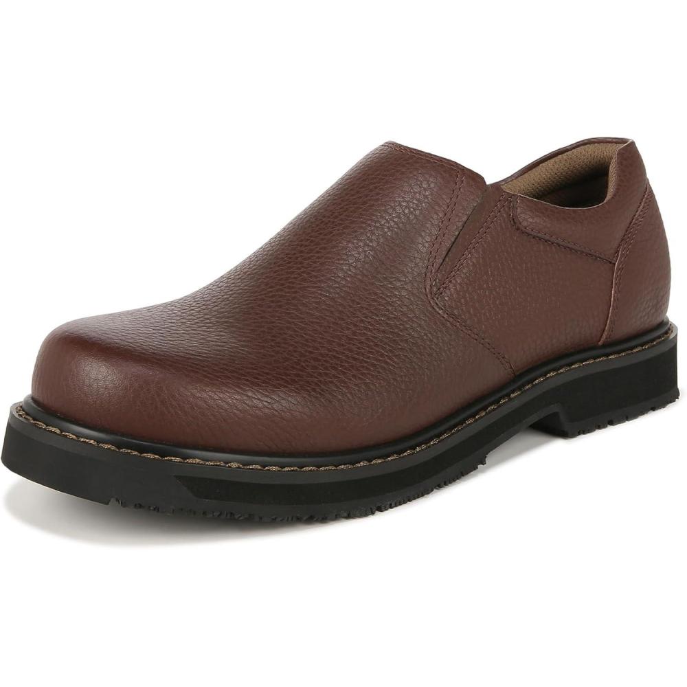 imageDr Scholls Shoes Mens Winder II Slip Resistant Work LoaferBrown Tumbled Leather