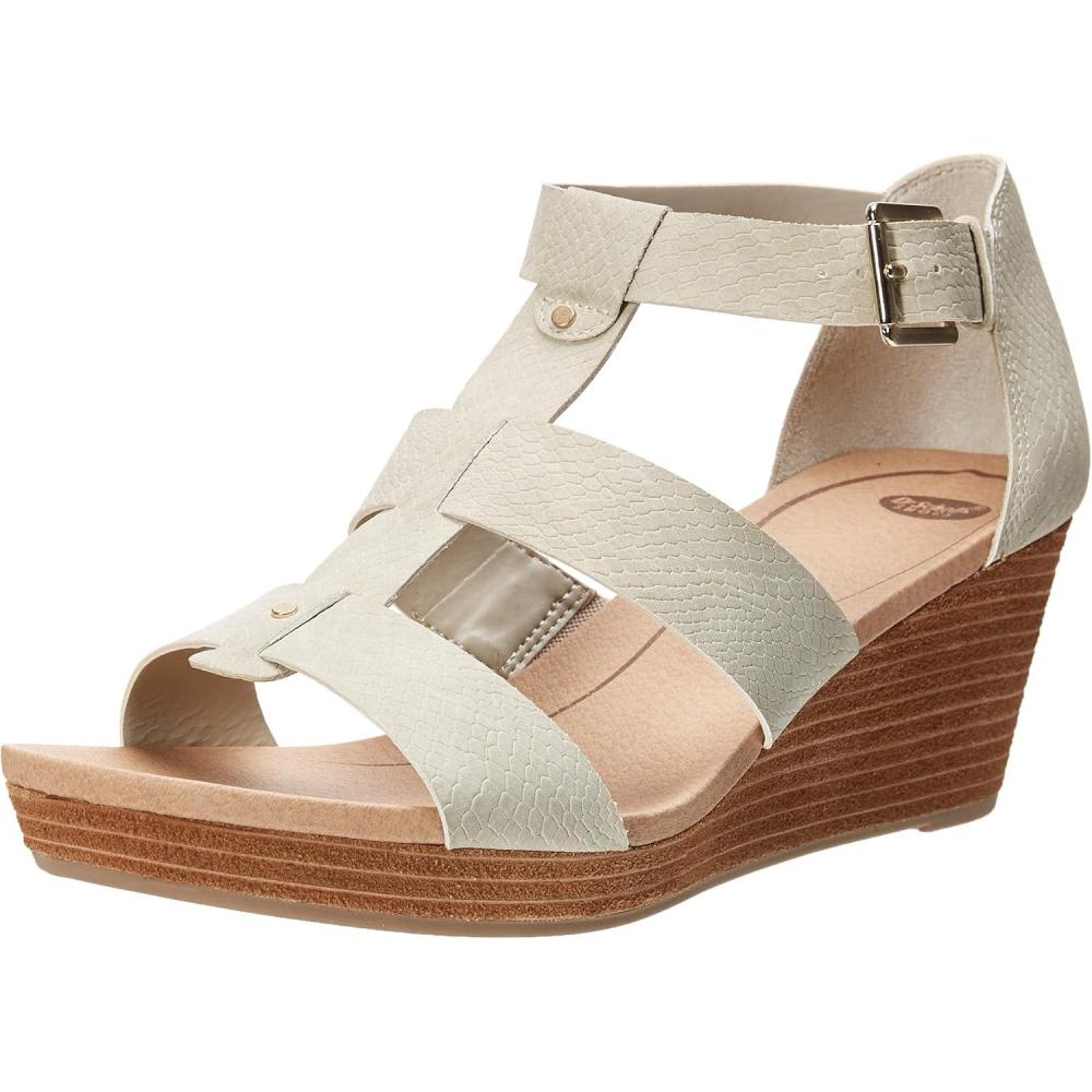 imageDr Scholls Shoes Womens Barton Wedge Platform SandalGrey Snake