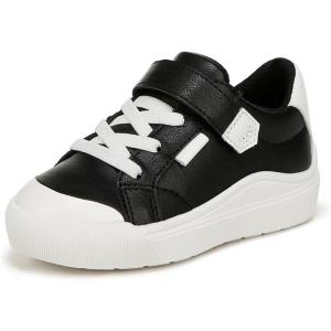 Dr. Scholl’s Baby-Girls Time Off Toddler Sneaker(Black Faux Leather)