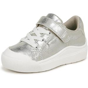 Dr. Scholl’s Baby-Girls Time Off Toddler Sneaker(Silver Faux Leather)