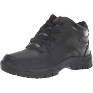 Dr. Scholl’s Shoes Men’s Charge Slip Resistant Soft Toe Work Boot(Black Leather)