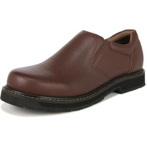 Dr. Scholl’s Shoes Men’s Winder II Slip Resistant Work Loafer(Brown Tumbled Leather)