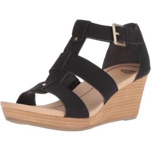 Dr. Scholl’s Shoes Women’s Barton Wedge Platform Sandal(Black Snake)