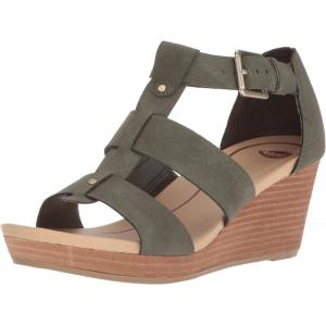 Dr. Scholl’s Shoes Women’s Barton Wedge Platform Sandal(Green Snake Print)