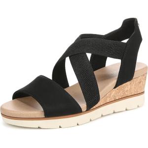 Dr. Scholl’s Women’s Just Cute Wedge Sandal(Black Fabric)