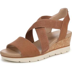 Dr. Scholl’s Women’s Just Cute Wedge Sandal(Honey Brown Fabric)