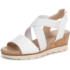 Dr. Scholl’s Women’s Just Cute Wedge Sandal(White Smooth)