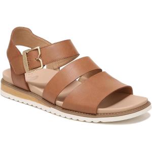 Dr. Scholl’s Work womens Island Glow Strappy Flat Sandal(Honey Smooth)