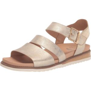 Dr. Scholl’s Work womens Island Glow Strappy Flat Sandal(Light Gold)