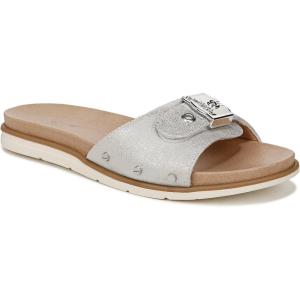 Dr. Scholl’s Work womens Nice Iconic Flat Sandal(Metallic Silver Grey)