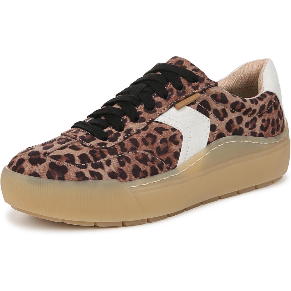 imageDr Scholls Shoes Womens Time Off Win Sneaker Cheetah Animal Print 75 Wide