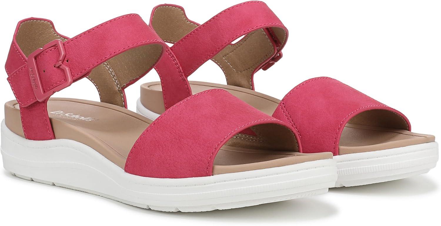 imageDr Scholls Shoes Womens Time Off Sky SandalPink Punch Faux Leather