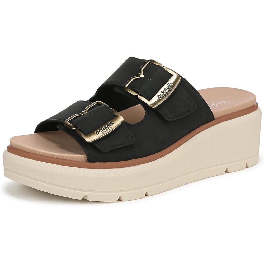 imageDr Scholls Shoes Womens Nice Day Max Og Wedge SandalBlack Smooth