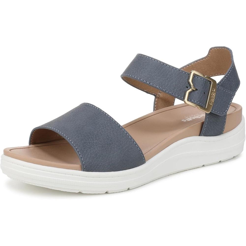 imageDr Scholls Shoes Womens Time Off Sky SandalOxide Blue Smooth