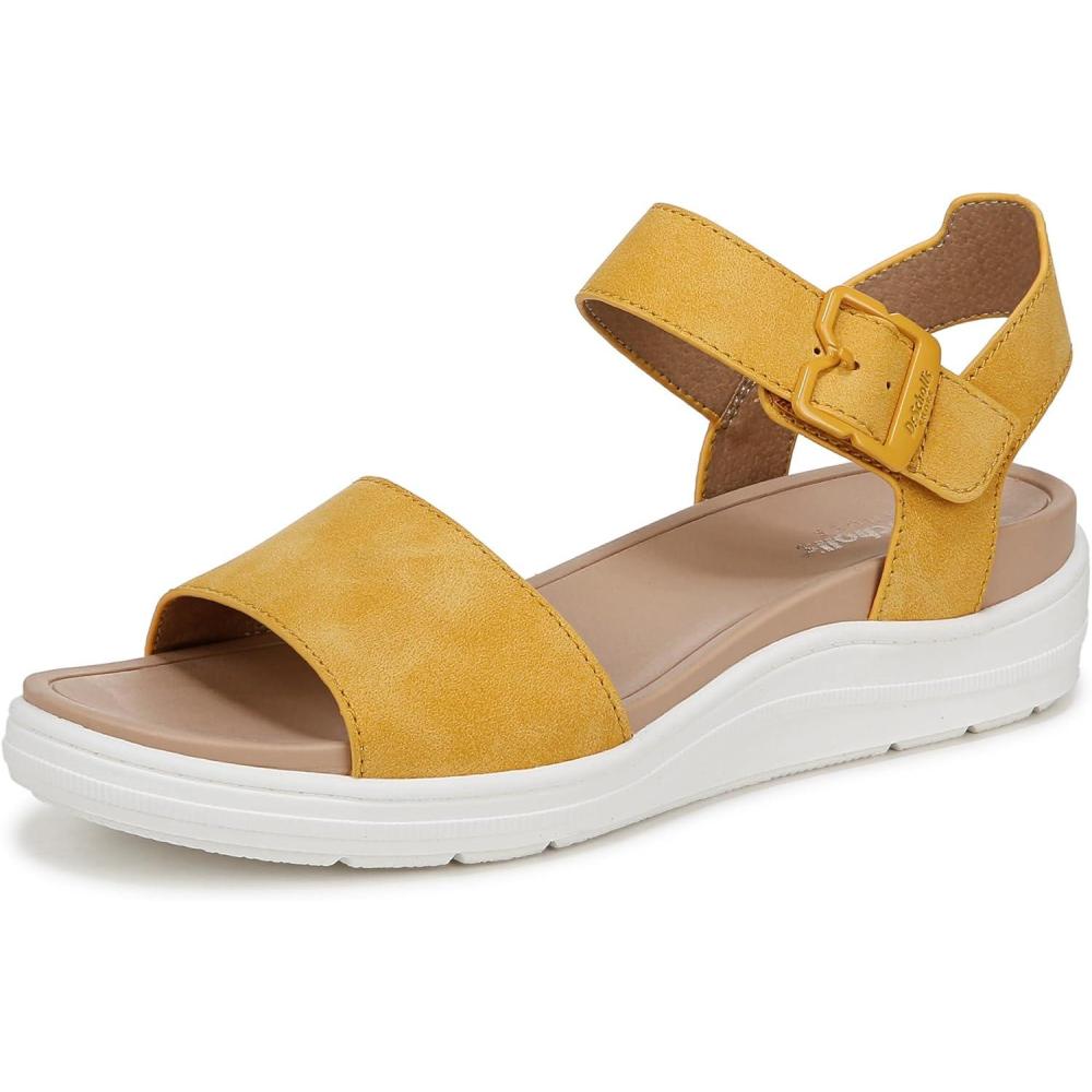 imageDr Scholls Shoes Womens Time Off Sky SandalSunset Yellow Smooth