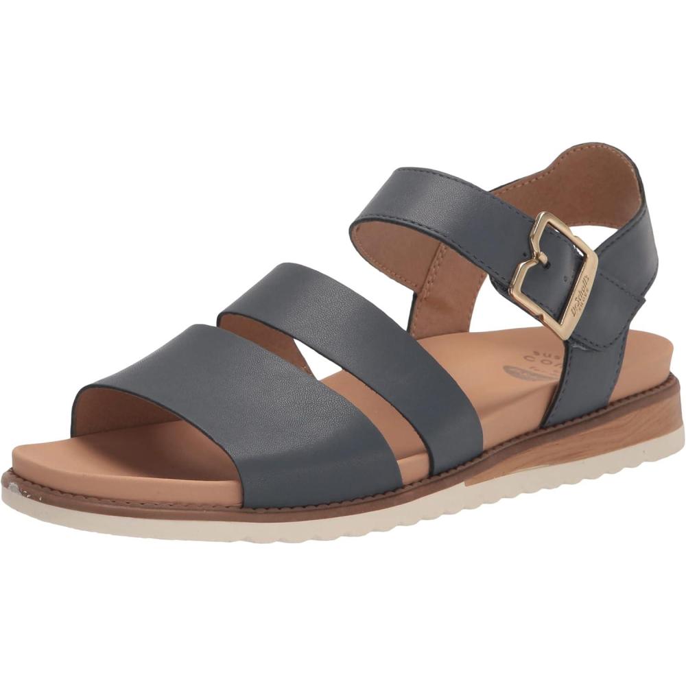 imageDr Scholls Work womens Island Glow Strappy Flat SandalOxide Blue Smooth