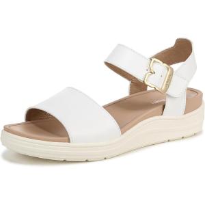 Dr. Scholl’s Shoes Women’s Time Off Sky Sandal(White Smooth)