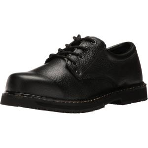 Dr. Scholl’s Shoes Men’s Harrington II Slip Resistant Work Oxford(Black Leather)