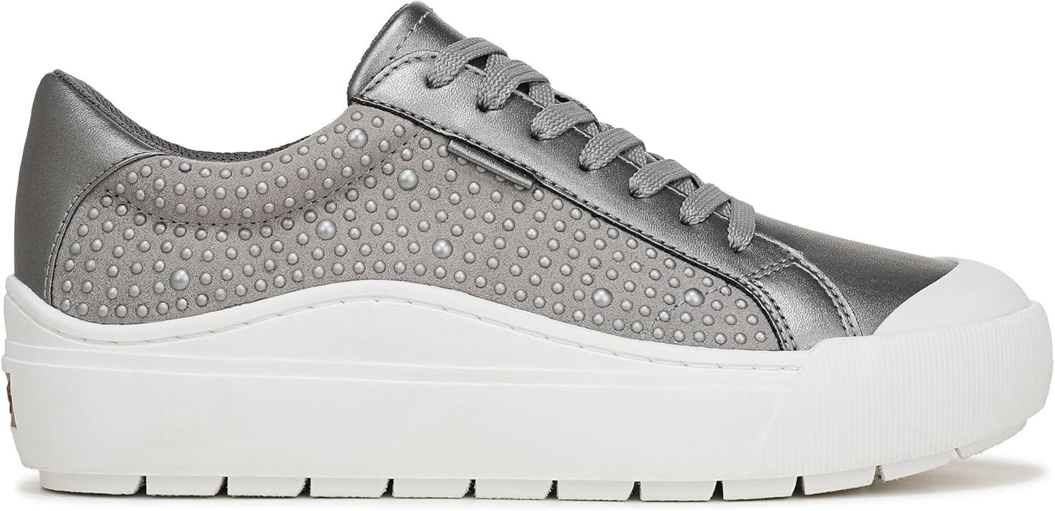 imageDr Scholls Shoes Womens Time Off SneakerPewter Metallic Pearls