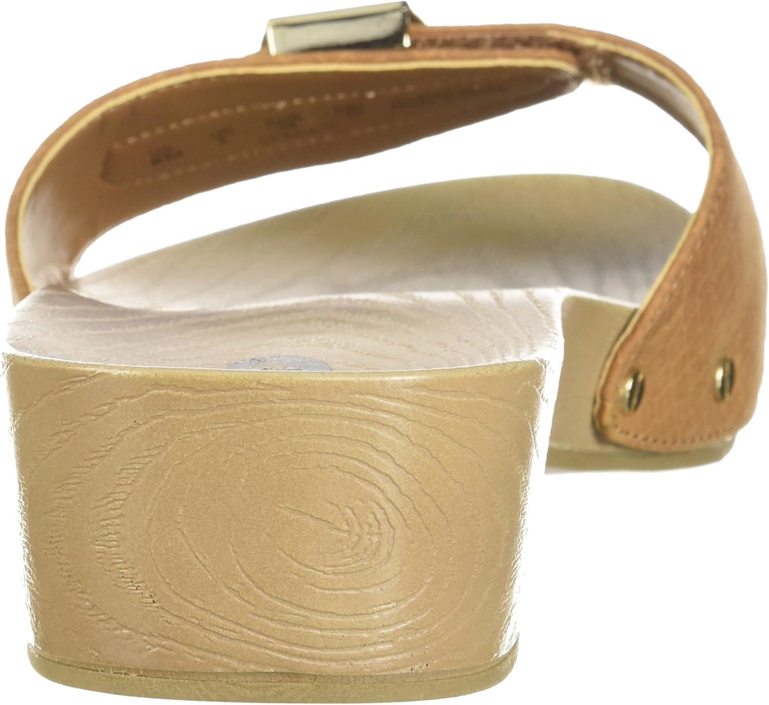 imageDrScholls SHOES womens Classic Sandal Faux Wood Slide SandalSaddle Snake Print