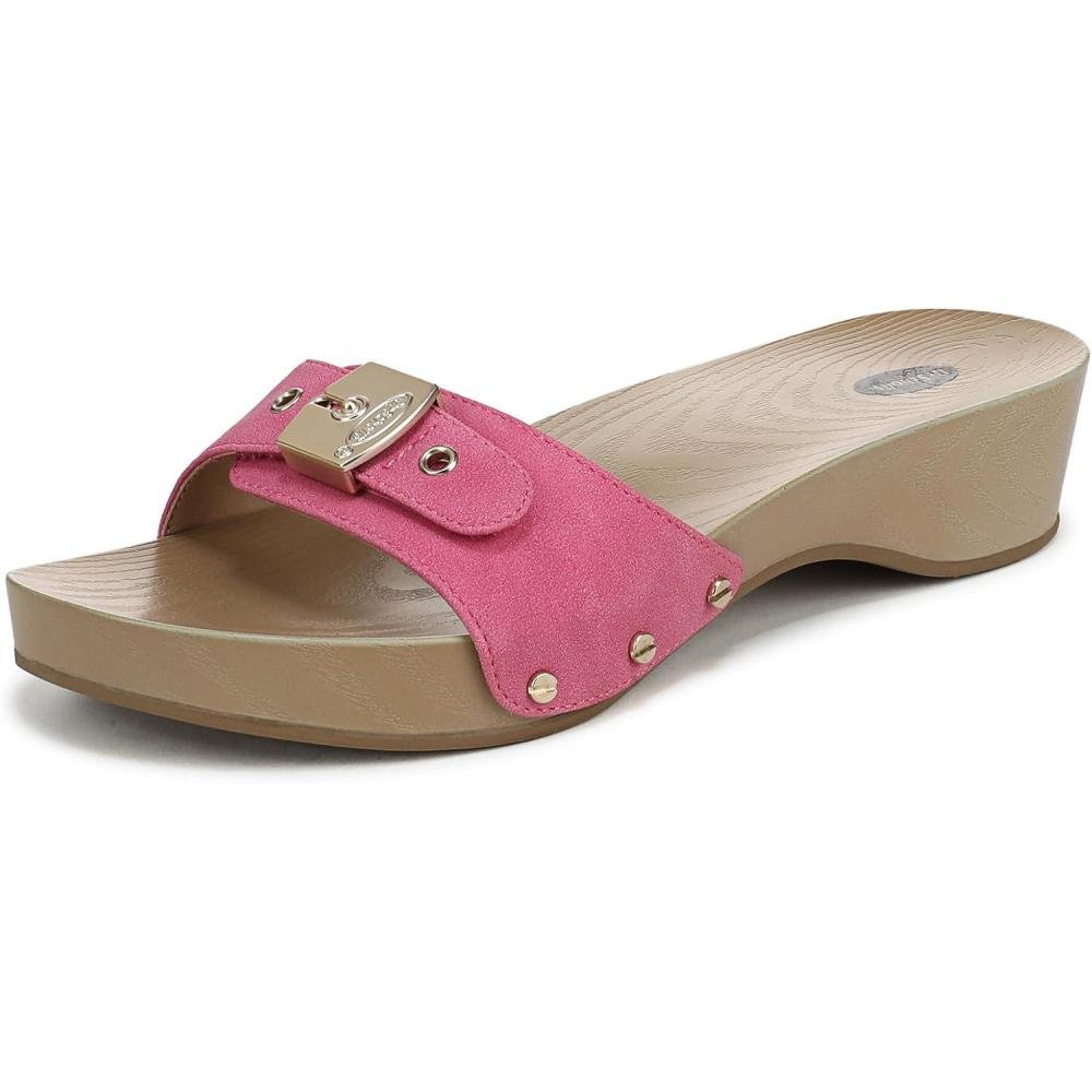 imageDrScholls SHOES womens Classic Sandal Faux Wood Slide SandalPink Daquiri