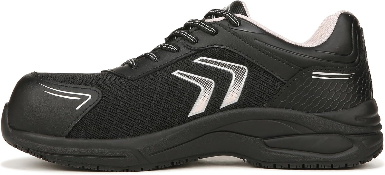 image:imageDr Scholls Womens Blaze Slip Resistant Composite Toe Work Sneaker Black Leather 8 M