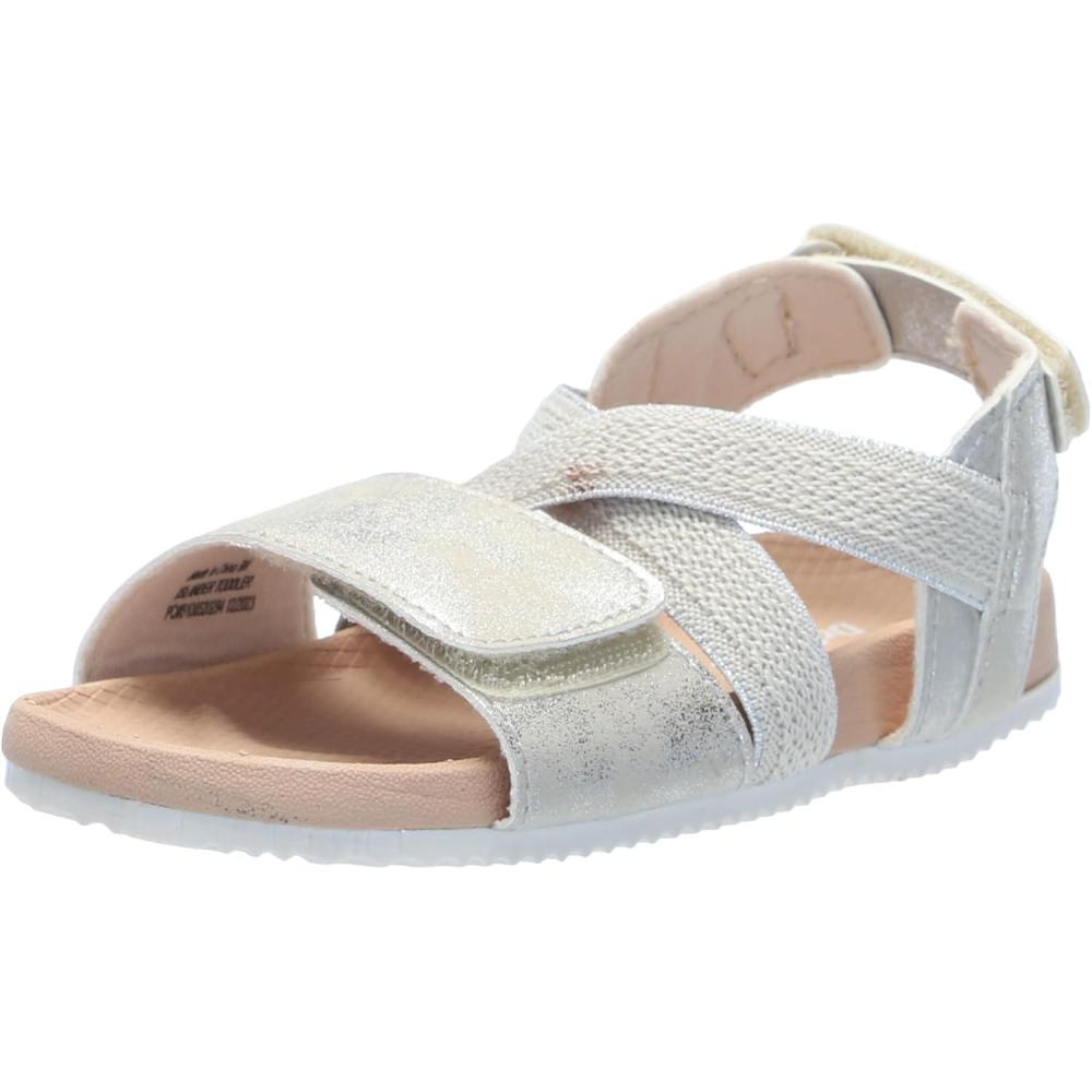 image:imageDr Scholls Shoes Islander Toddler Flat Sandal Silver Stretch Gore 10 M