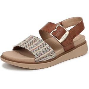 Dr.Scholl’s SHOES Women’s Posie(Honey Brown/Natural Fabric)