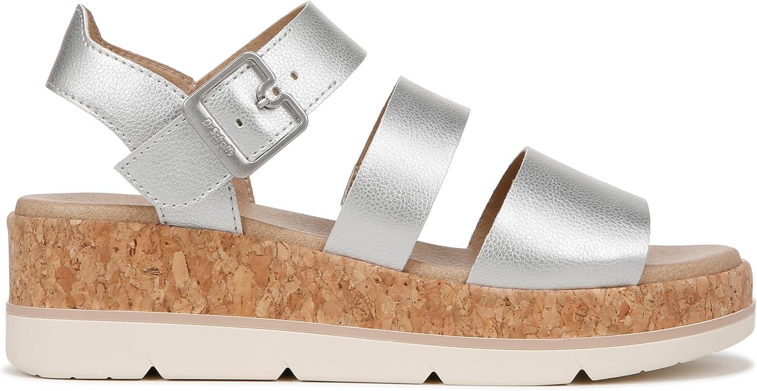 image:imageDr Scholls Shoes Womens Once TwiceSilver MetallicCork
