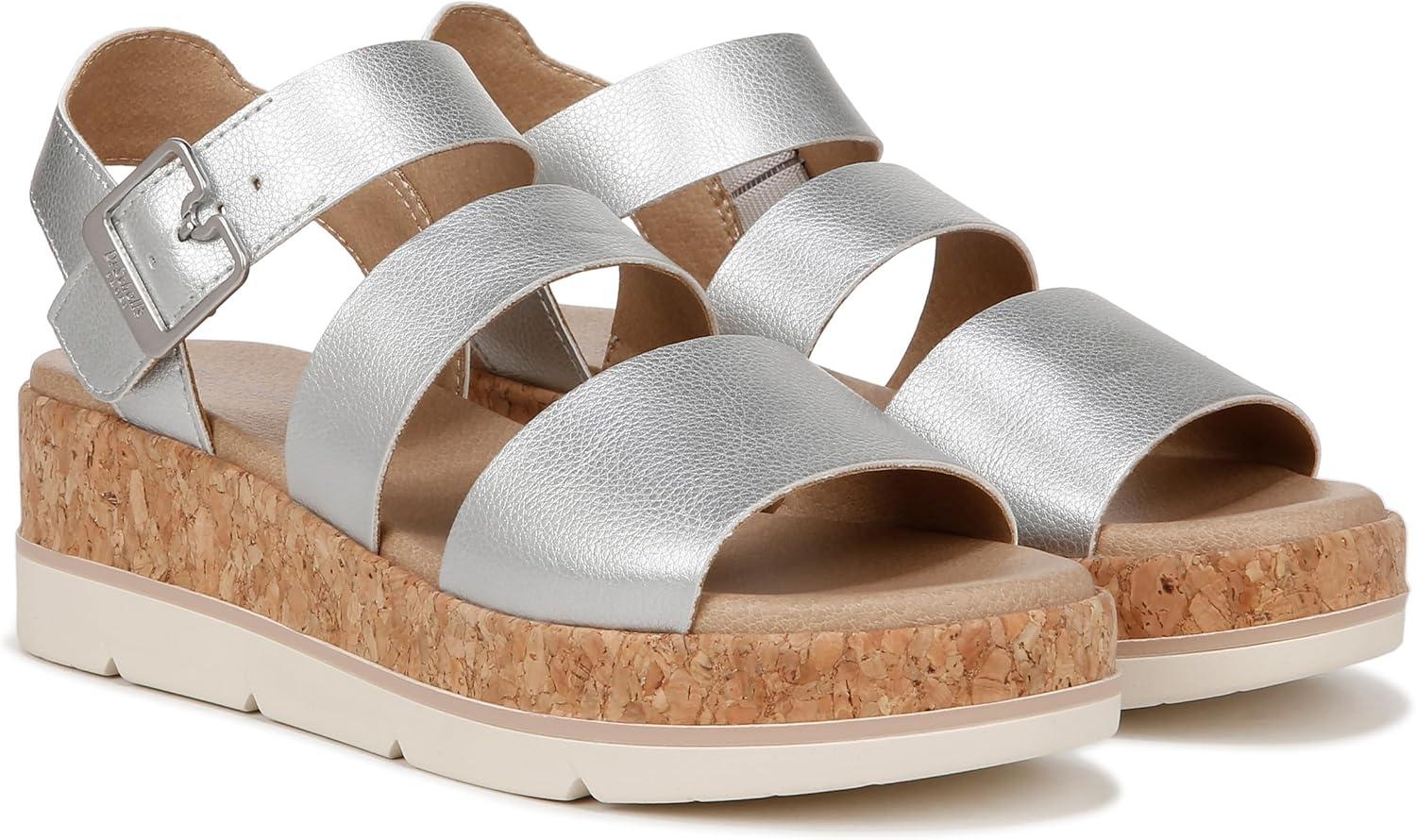 image:imageDr Scholls Shoes Womens Once TwiceSilver MetallicCork