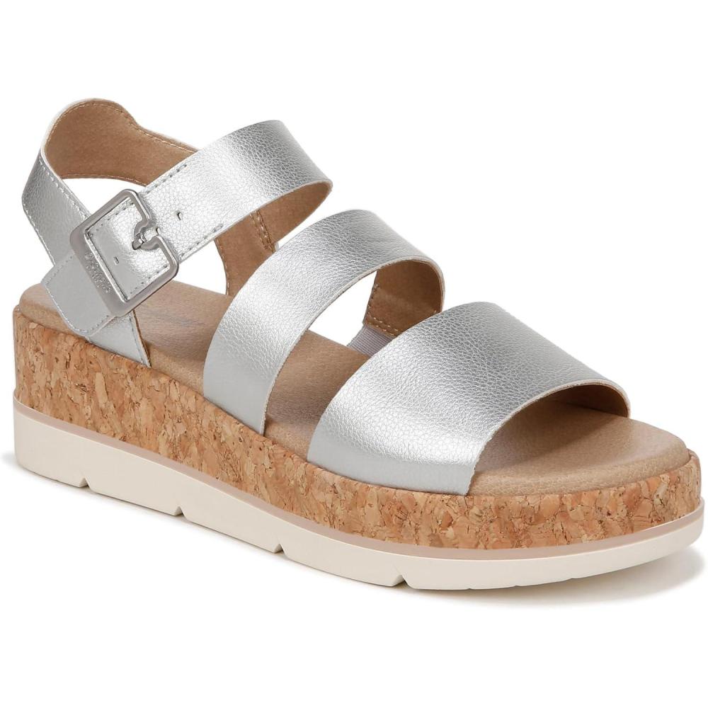 image:imageDr Scholls Shoes Womens Once TwiceSilver MetallicCork
