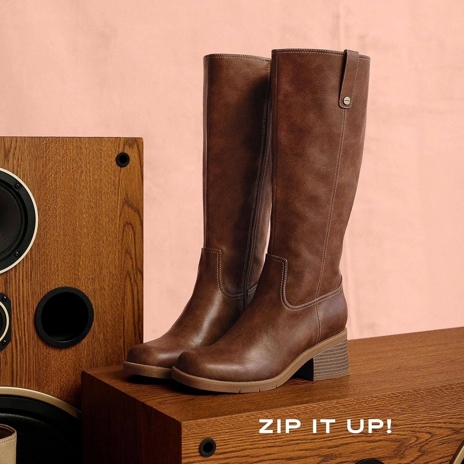 image:imageDr Scholls Joplin Riding Tall BootsDark Honey Brown Wide Calf