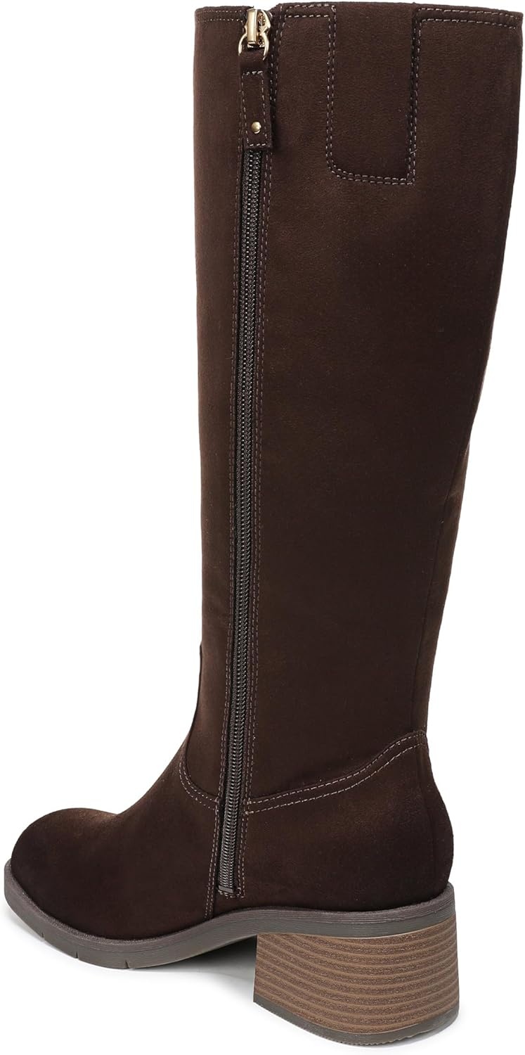 image:imageDr Scholls Joplin Riding Tall BootsDark Umber Wide Calf Brown Microsuede