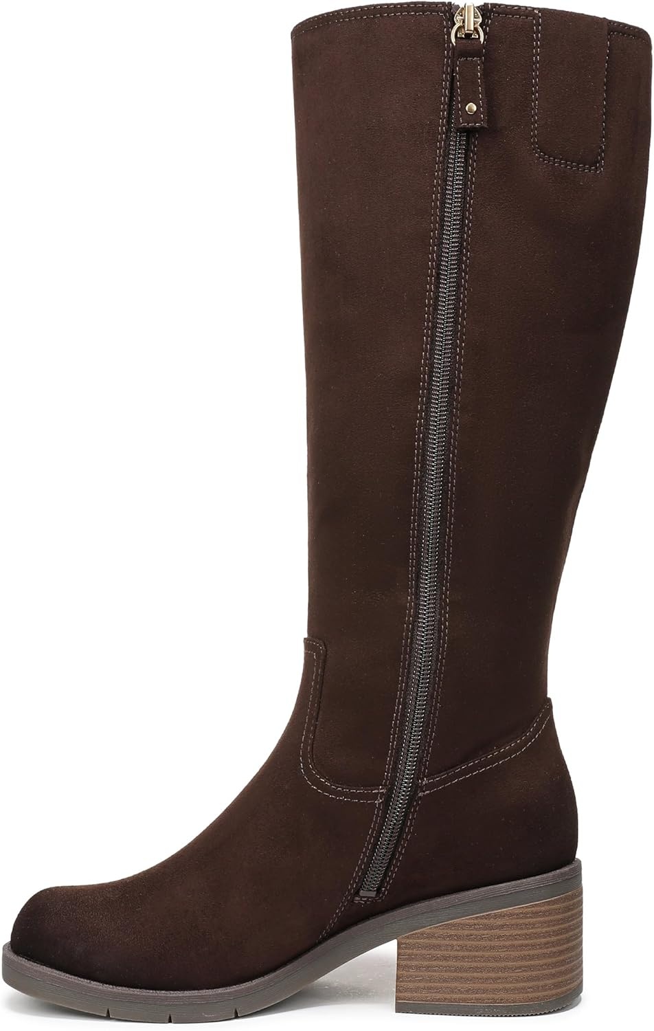 image:imageDr Scholls Joplin Riding Tall BootsDark Umber Wide Calf Brown Microsuede