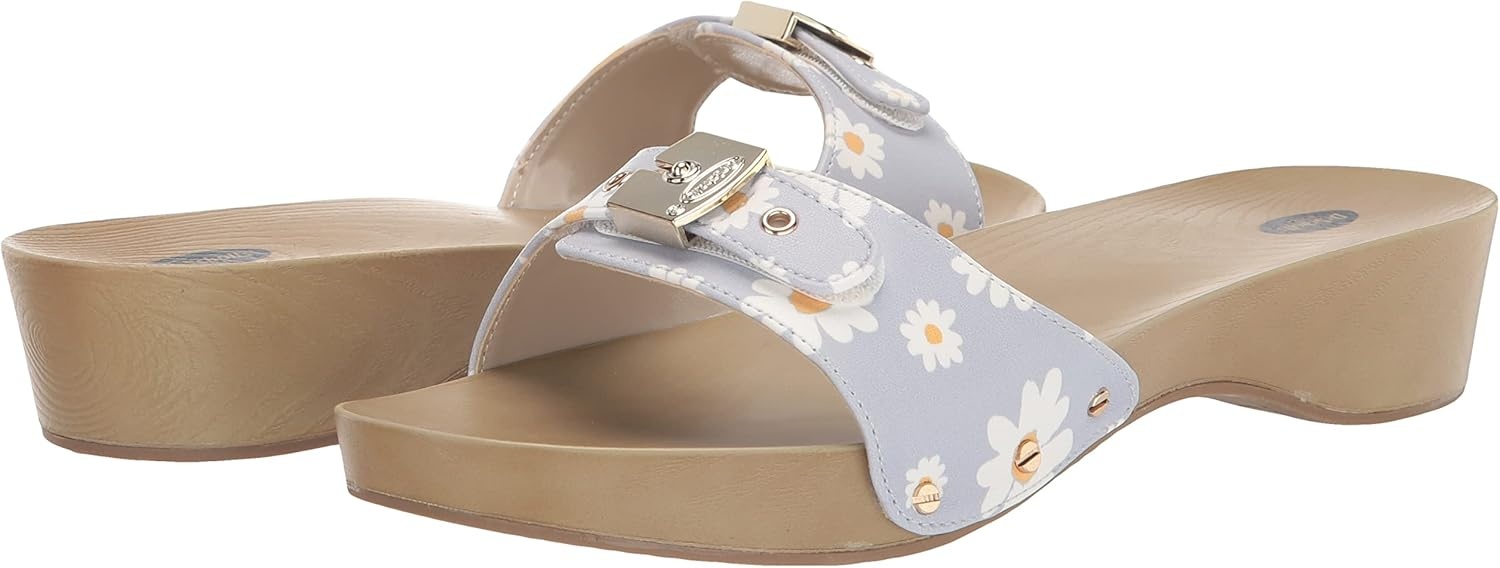 image:imageDr Scholls Shoes Womens Classic Sandal Faux Wood Slide SandalBlue Dawn Floral Print