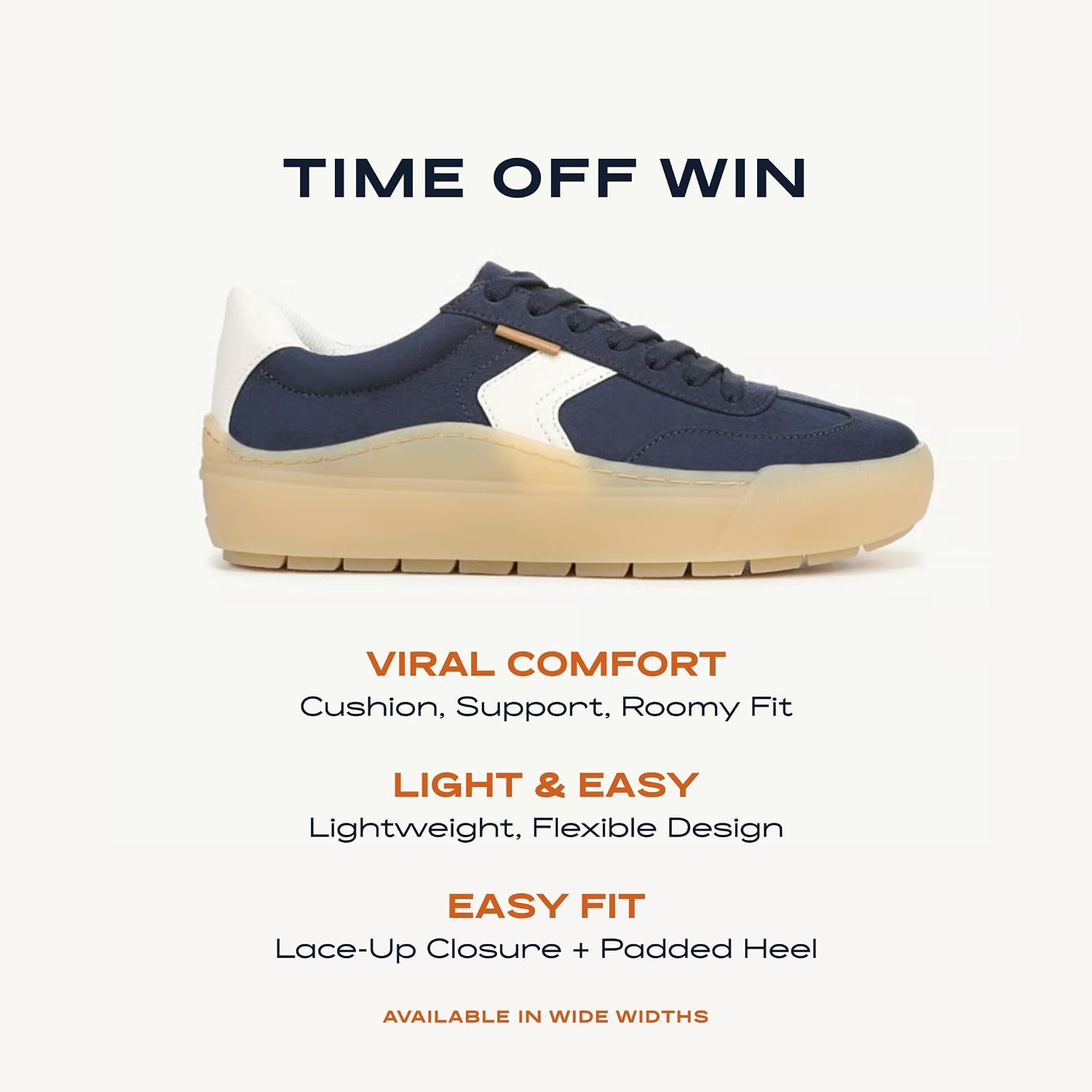 image:imageDr Scholls Shoes Womens Time Off WinLetterman Navy Fabric