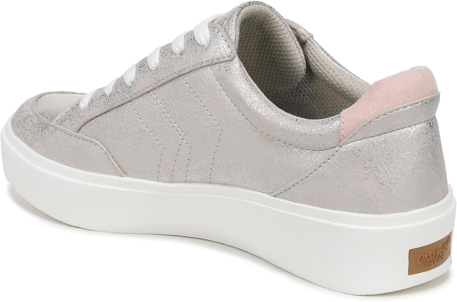 image:imageDr Scholls Madison LaceUp ShoesSilverPink Metallic Sparkle