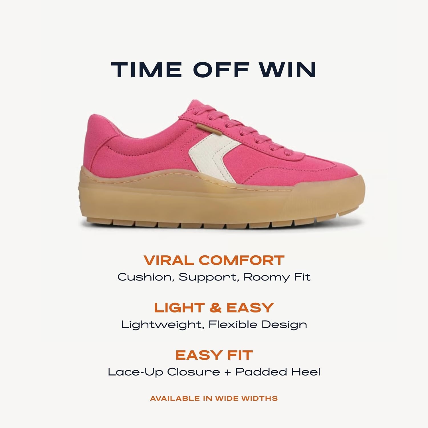 image:imageDr Scholls Shoes Womens Time Off Win SneakerPink Punch