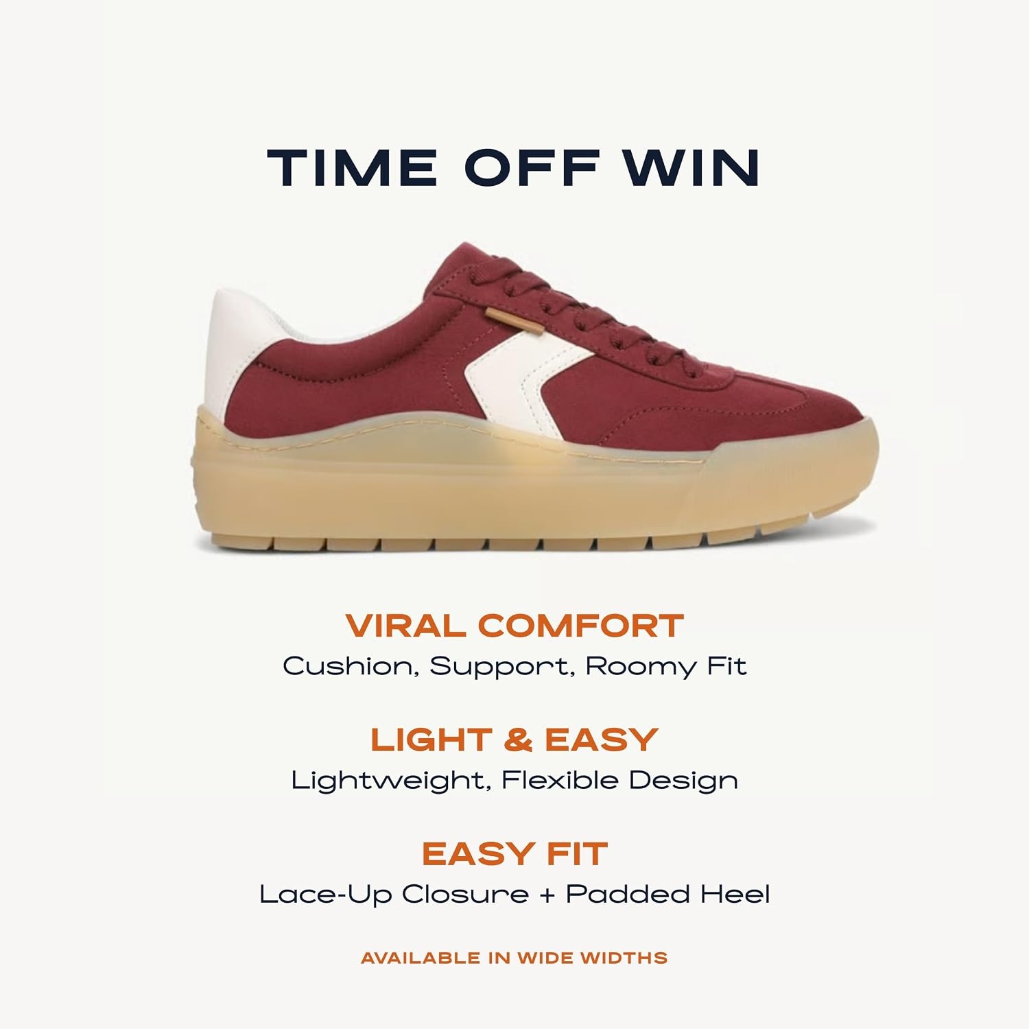 image:imageDr Scholls Shoes Womens Time Off Win SneakerUniversity Red