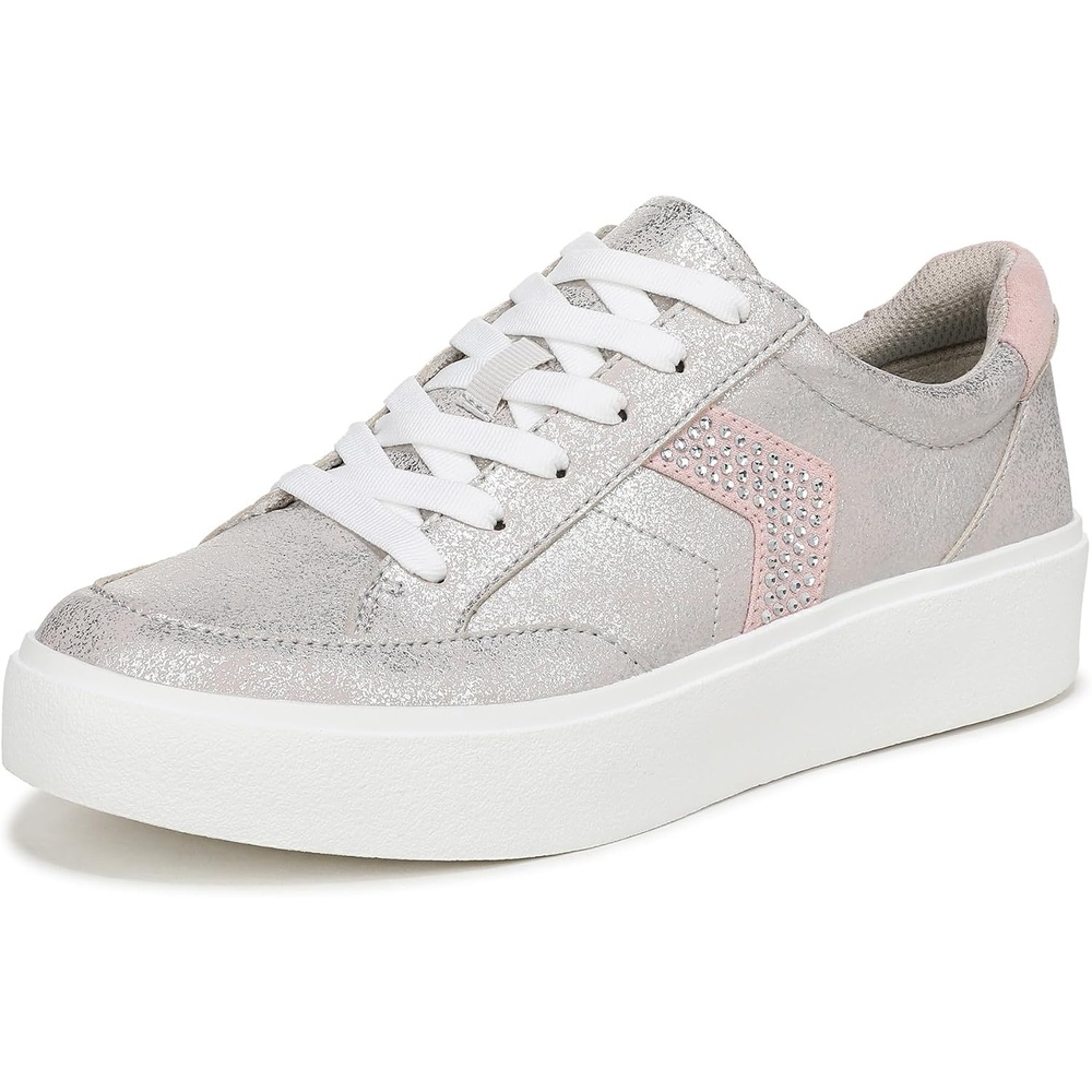 image:imageDr Scholls Madison LaceUp ShoesSilverPink Metallic Sparkle