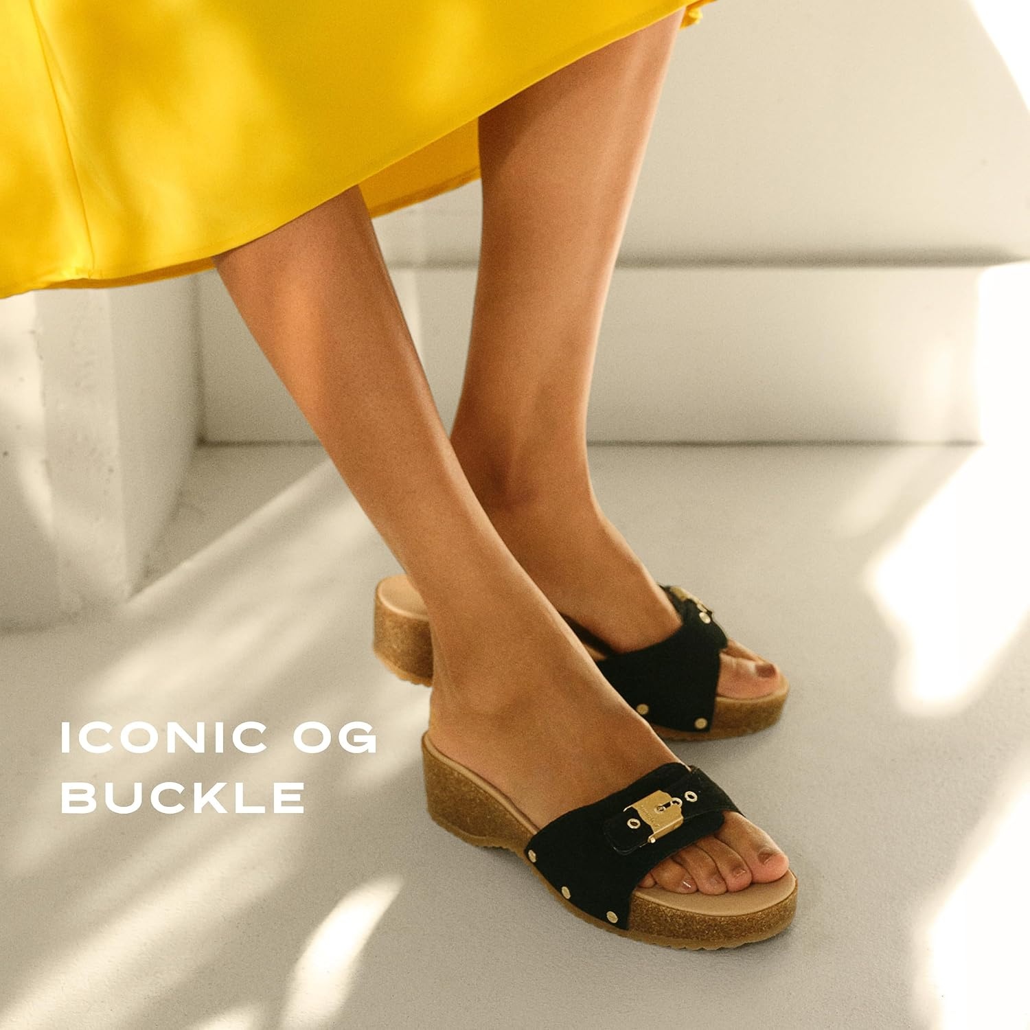 image:imageDr Scholls Original Flex Slide SandalsBlack Leather