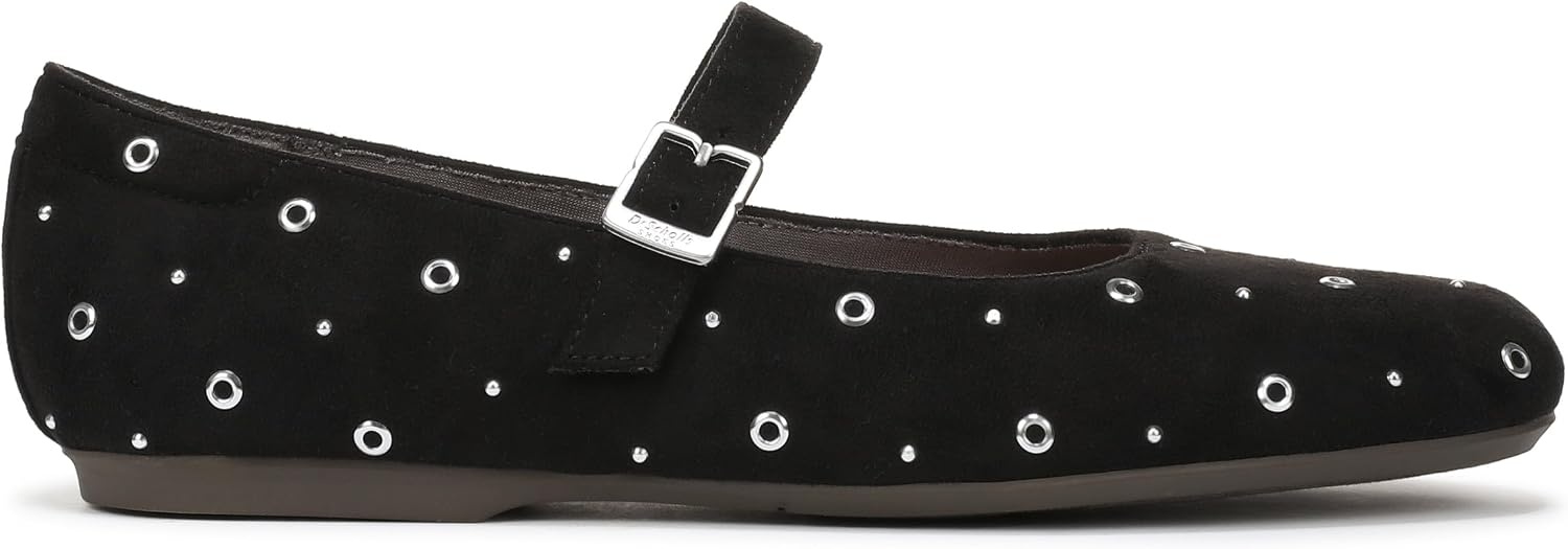 image:imageDr Scholls Wexley Jane Stud Mary Jane ShoesBlack Microfiber Stud