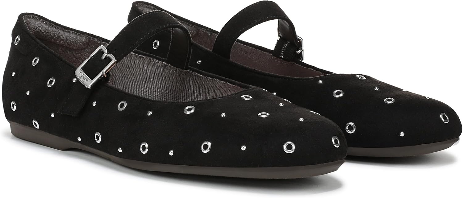 image:imageDr Scholls Wexley Jane Stud Mary Jane ShoesBlack Microfiber Stud