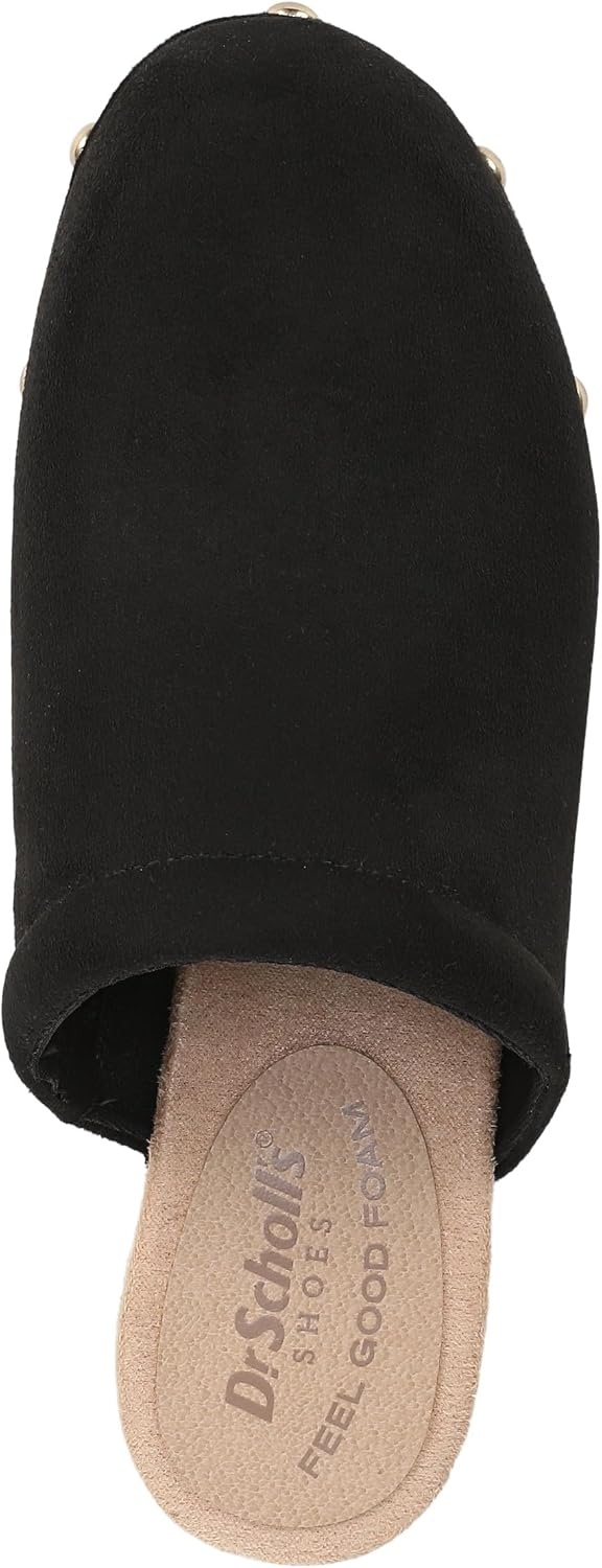 image:imageDr Scholls Classic Joy MuleClog ShoesBlack Microsuede