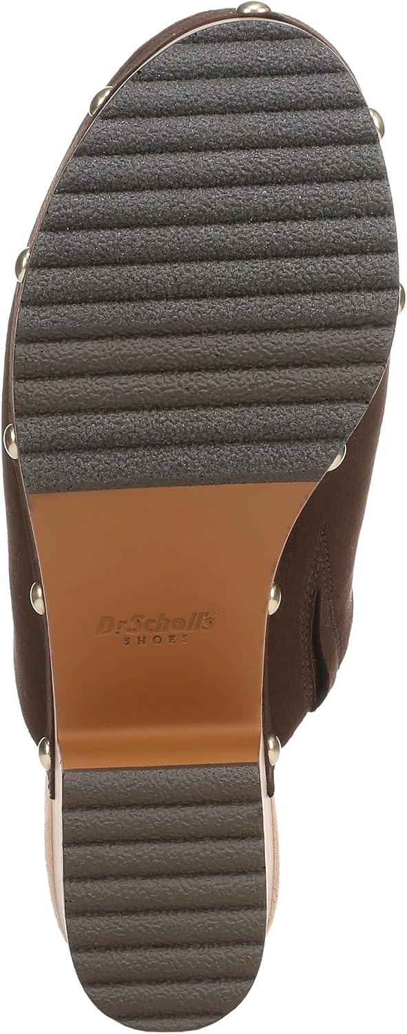 image:imageDr Scholls Classic Joy MuleClog ShoesDark Umber Microsuede