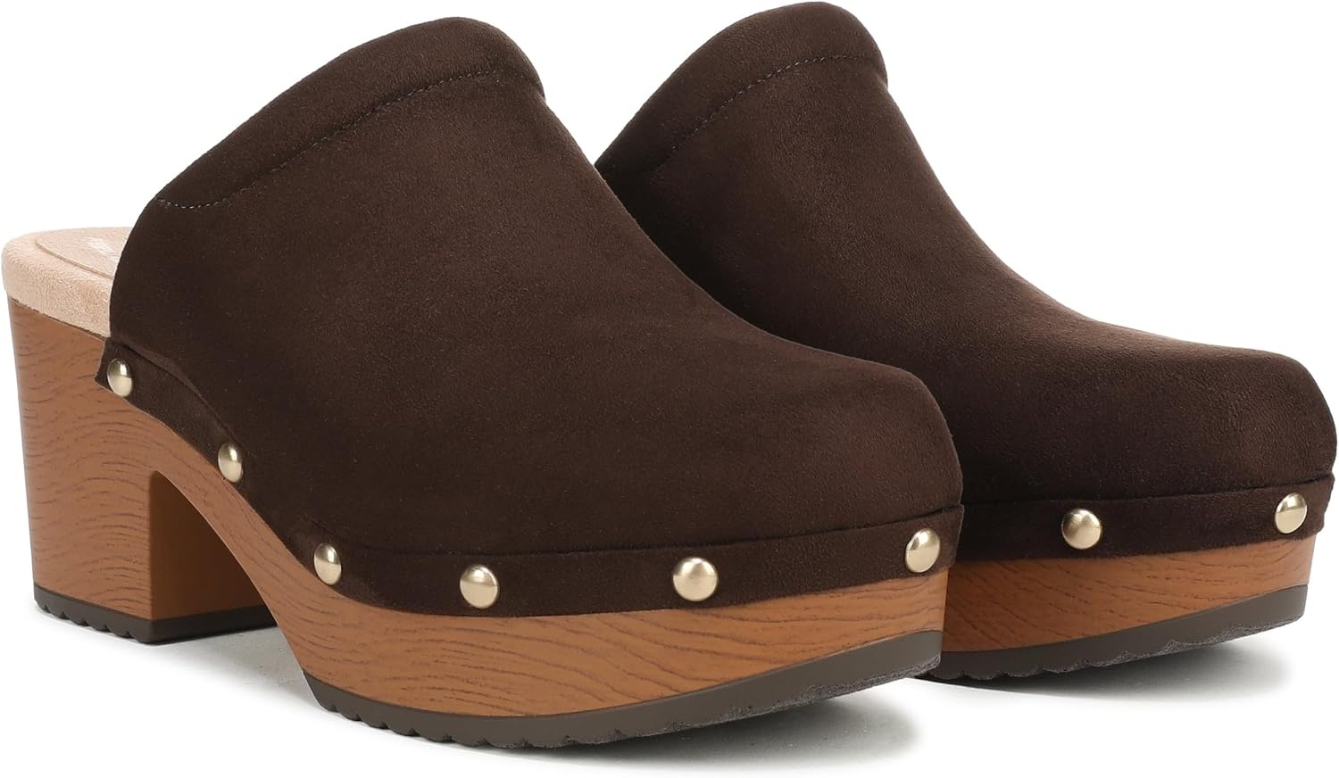 image:imageDr Scholls Classic Joy MuleClog ShoesDark Umber Microsuede