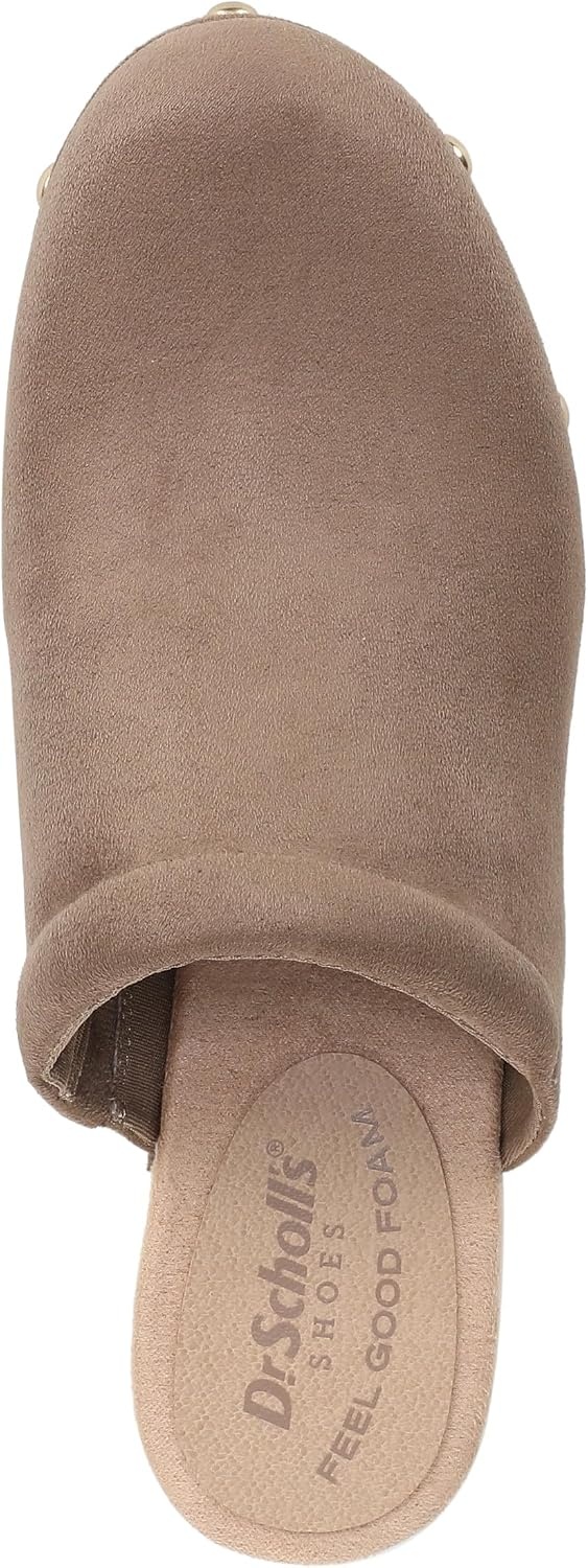 image:imageDr Scholls Classic Joy MuleClog ShoesWoodsmoke Brown Microsuede