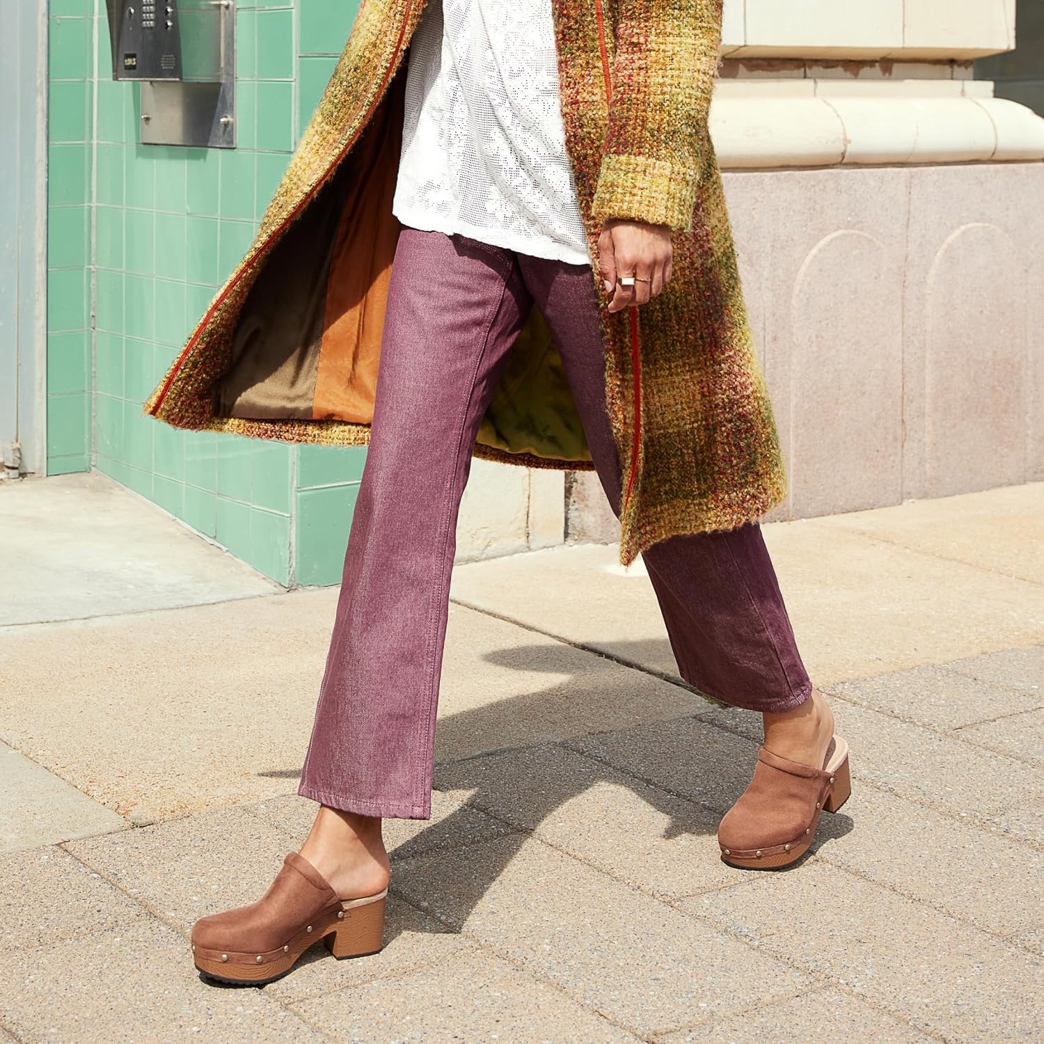 image:imageDr Scholls Classic Joy MuleClog ShoesWoodsmoke Brown Microsuede
