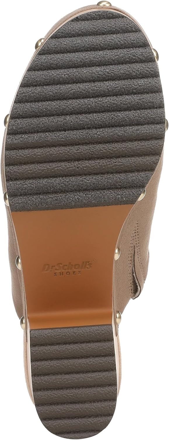 image:imageDr Scholls Classic Joy MuleClog ShoesWoodsmoke Brown Microsuede
