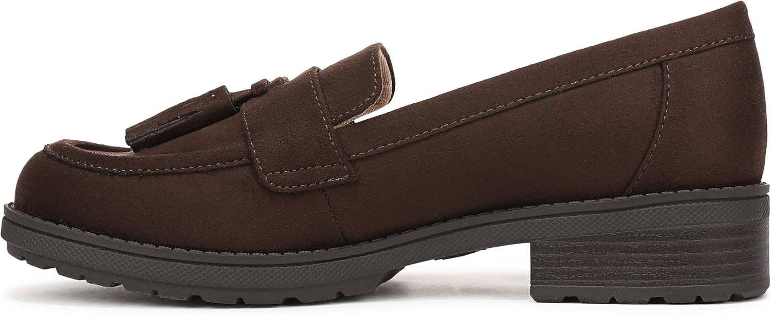 image:imageDr Scholls Dazzle LoaferMoc ShoesDark Umber Brown Microsuede
